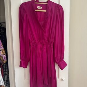 Zadig & Voltaire Fuchsia Long-Sleeve Wrap Dress